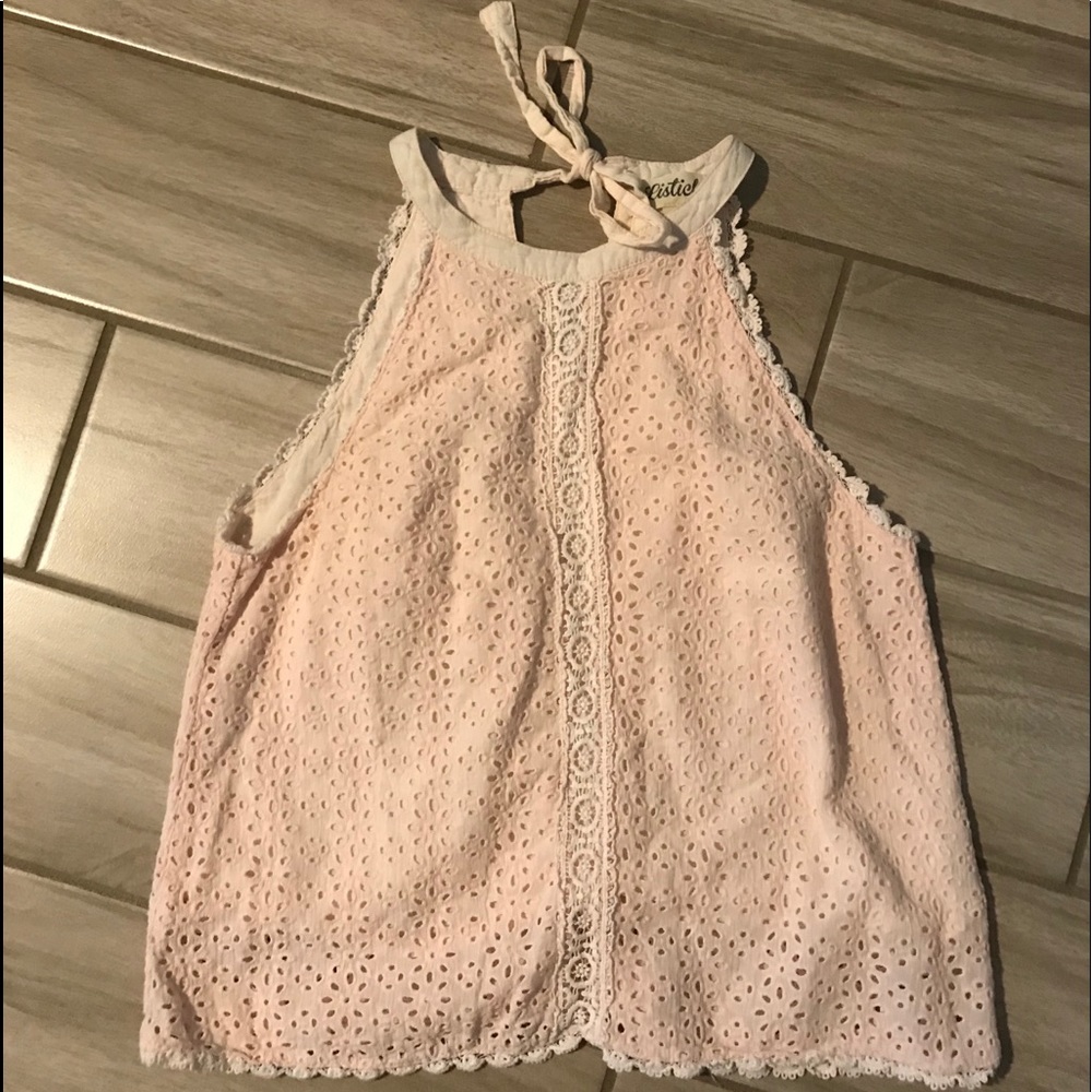 Pink, floral Tie-back tank top